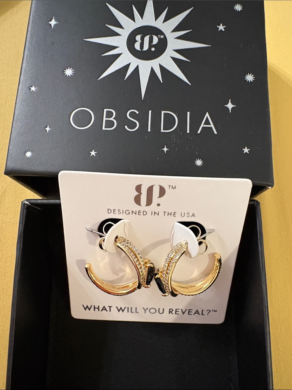 Obsidia Gold Pavé Double-Hoop Earrings